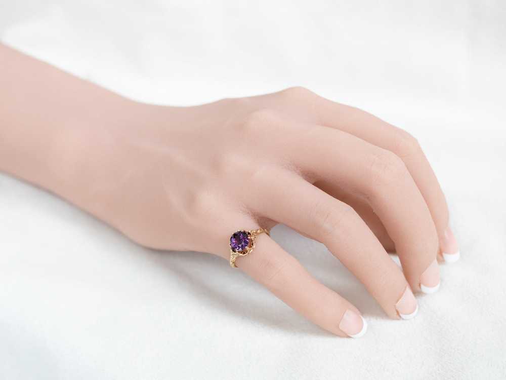 Victorian Purple Sapphire Solitaire Ring - image 10