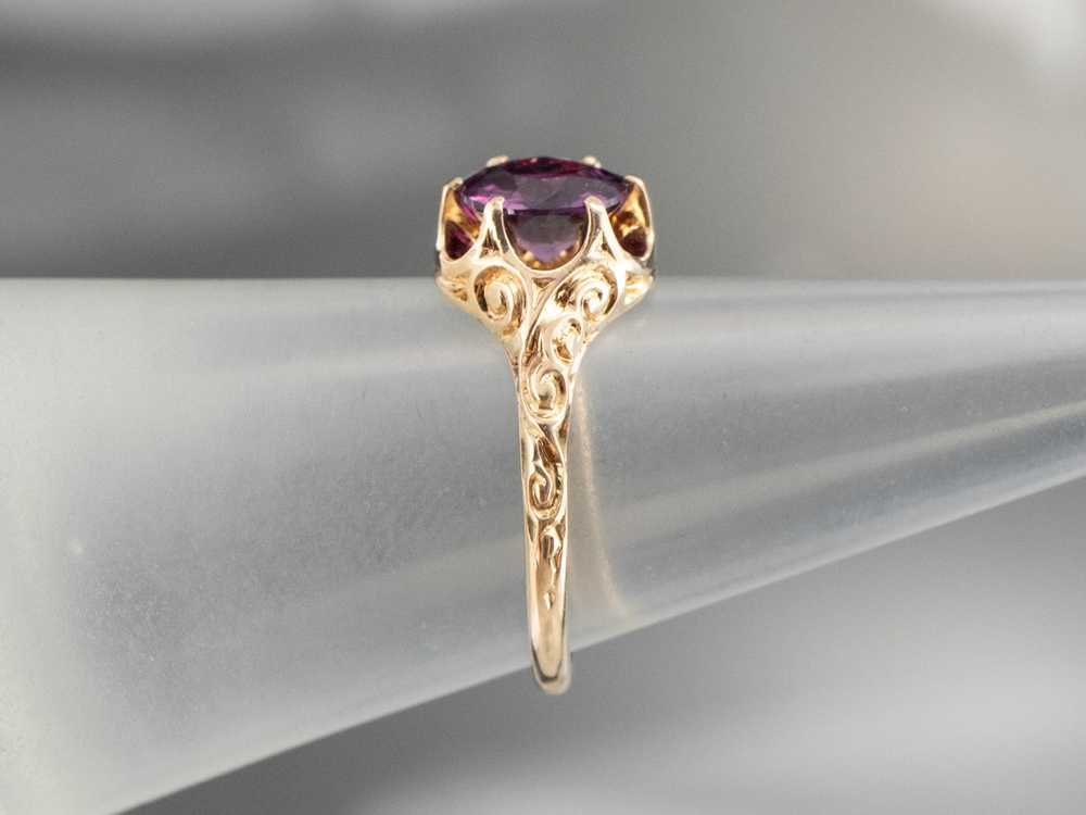 Victorian Purple Sapphire Solitaire Ring - image 9