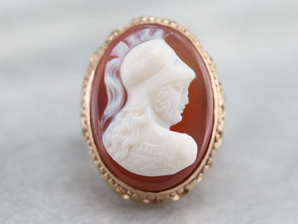 Mid Century Spartan Cameo Ring - image 2