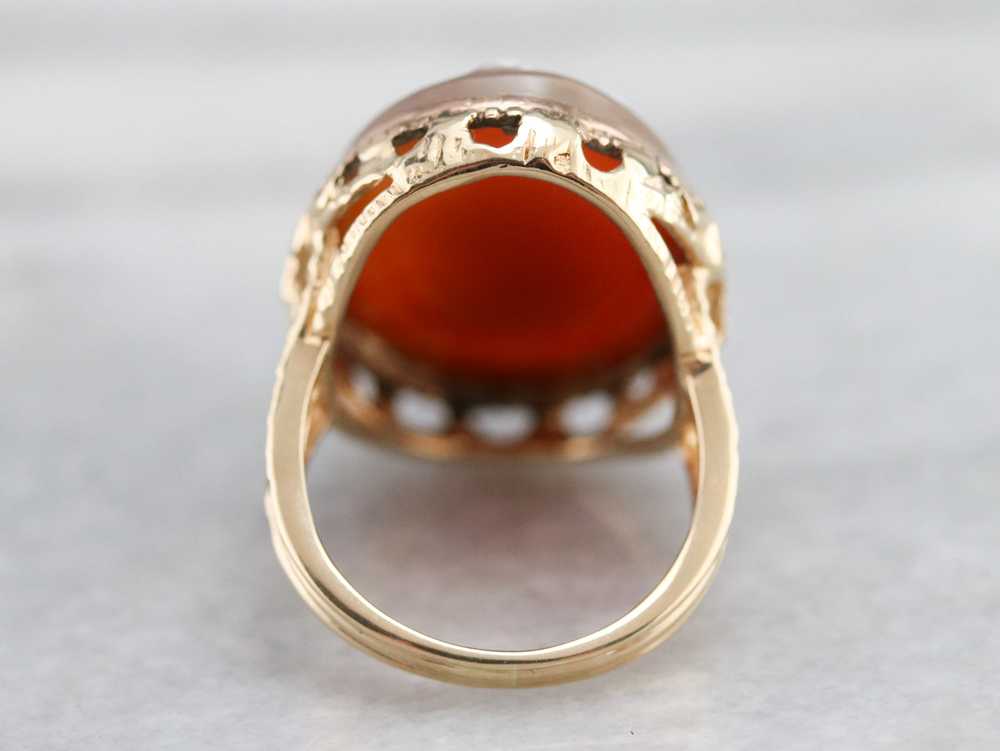 Mid Century Spartan Cameo Ring - image 5