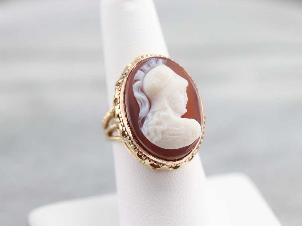 Mid Century Spartan Cameo Ring - image 7