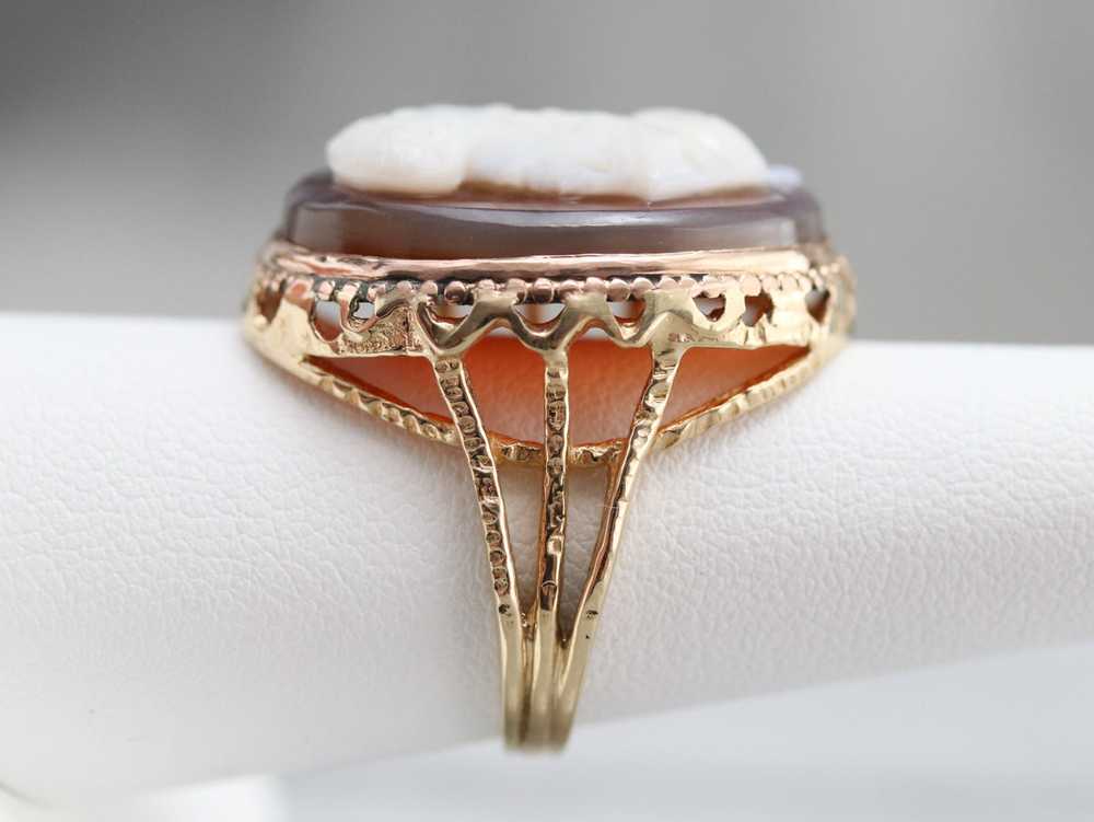 Mid Century Spartan Cameo Ring - image 9