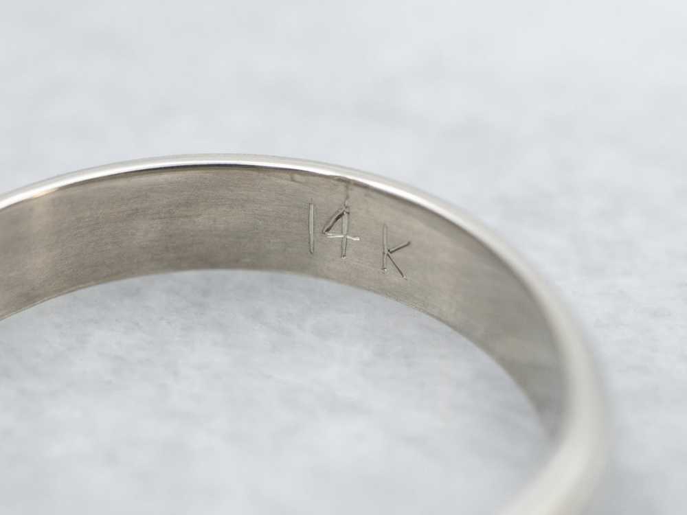 Vintage Milgrain Edged White Gold Band - image 2