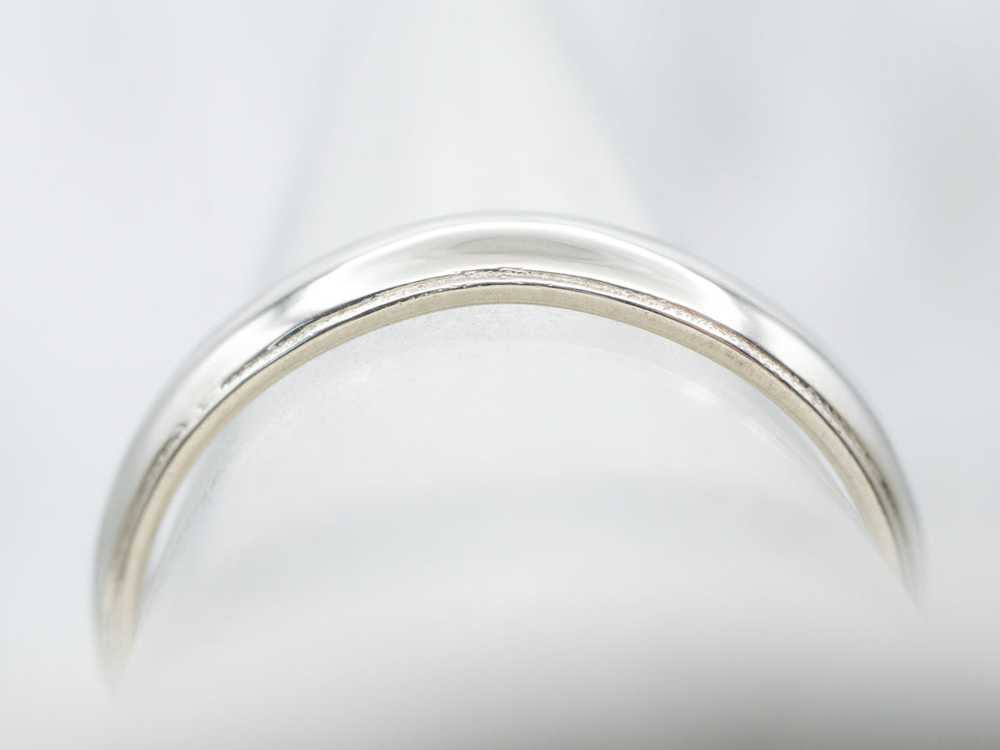 Vintage Milgrain Edged White Gold Band - image 4