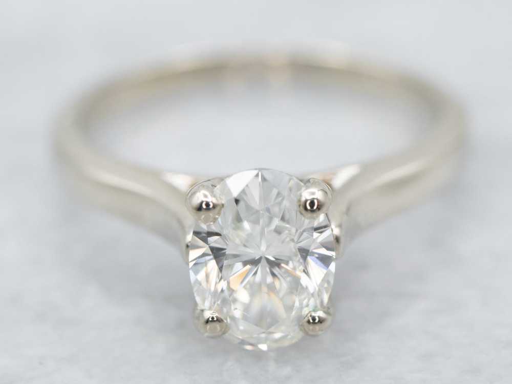 Oval-Cut Diamond Solitaire Engagement Ring - image 1