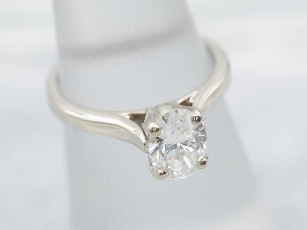 Oval-Cut Diamond Solitaire Engagement Ring - image 3