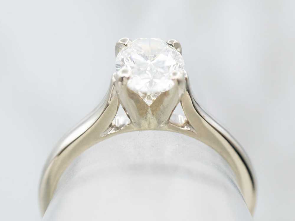 Oval-Cut Diamond Solitaire Engagement Ring - image 4