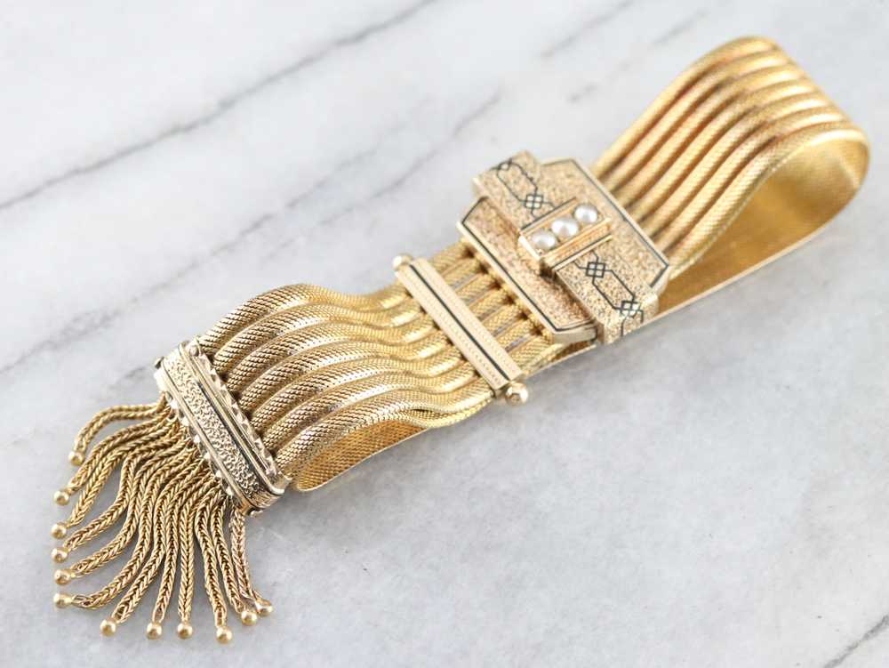 Victorian Seed Pearl Tassel Bracelet - image 1