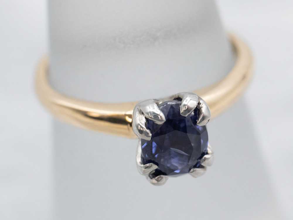 Dark Purple Sapphire Solitaire Ring - image 3