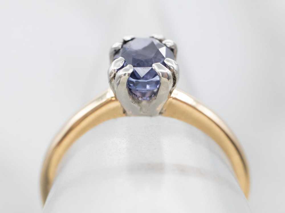 Dark Purple Sapphire Solitaire Ring - image 4