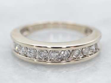 White Gold Channel Set Diamond Band - image 1