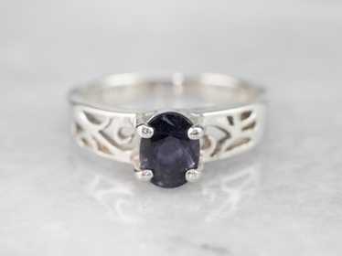 Artisan Natural Iolite sold Sterling Solitaire Ring