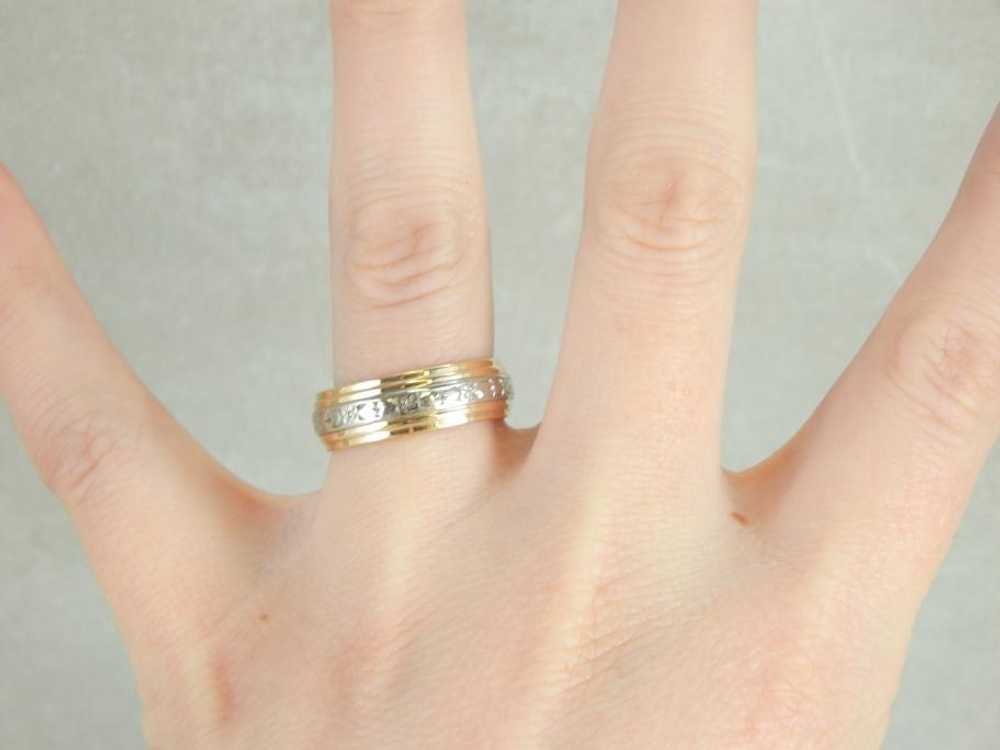 Vintage Forget Me Not Floral Wedding Band - image 4