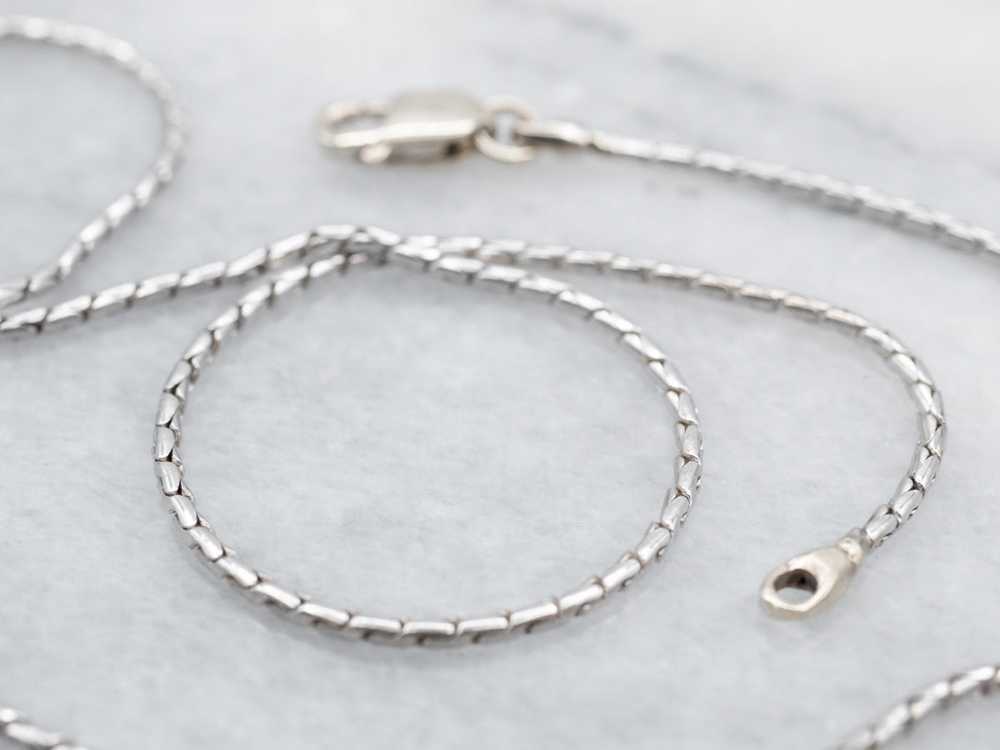 18K White Gold Mini Snake Chain - image 2