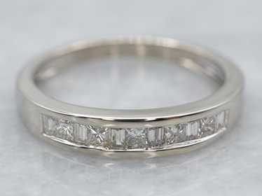 Princess and Baguette Cut Diamond Band - image 1