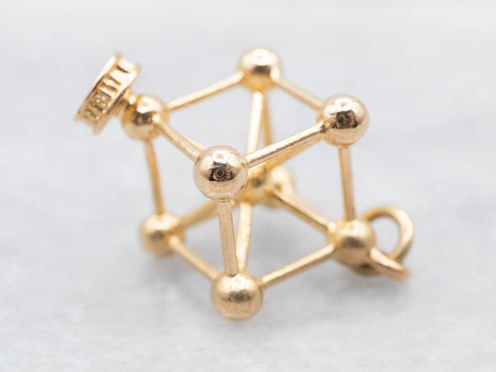 Atomic 18K Gold Cube Pendant - image 2