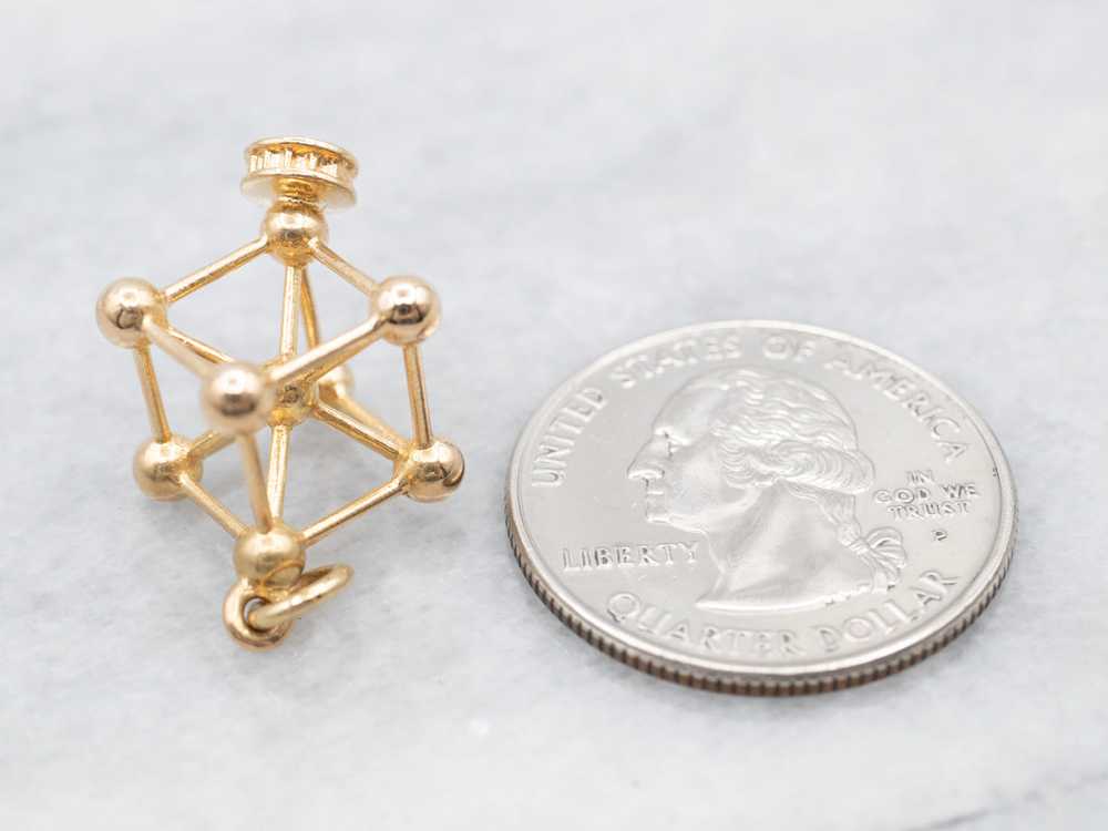 Atomic 18K Gold Cube Pendant - image 4