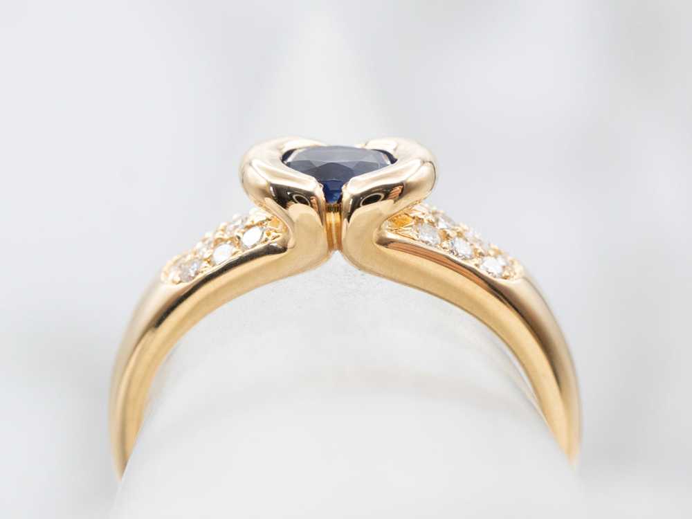 East to West Sapphire and Diamond Ring - image 4