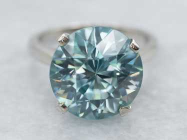 Blue Zircon White Gold Ring - image 1