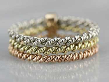 Tri-Color Gold Stacking Band