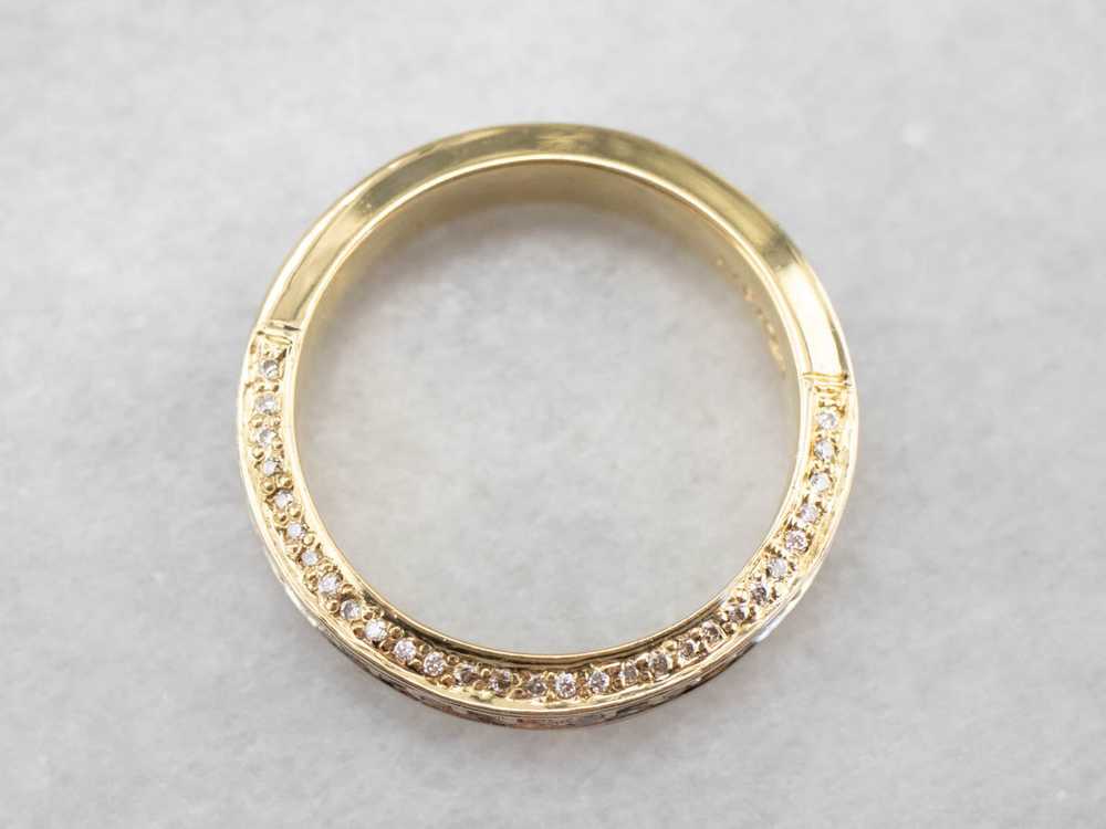 Diamond Encrusted 18K Gold Wedding Band - image 5