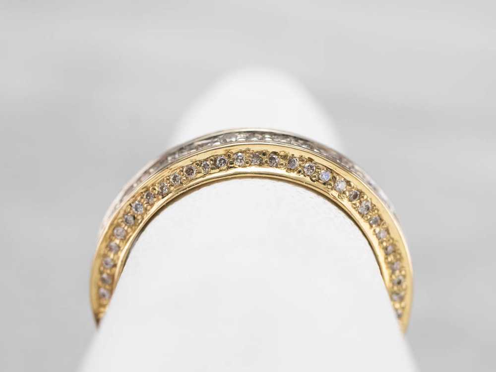 Diamond Encrusted 18K Gold Wedding Band - image 8