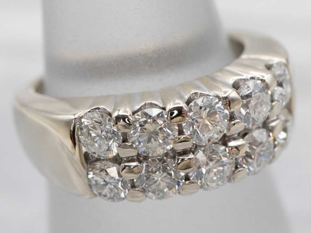 Vintage Double Row Diamond Band - image 3