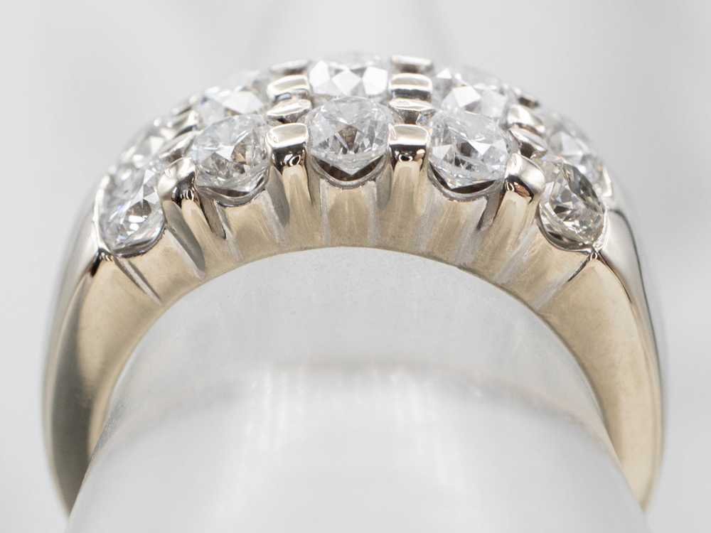 Vintage Double Row Diamond Band - image 4