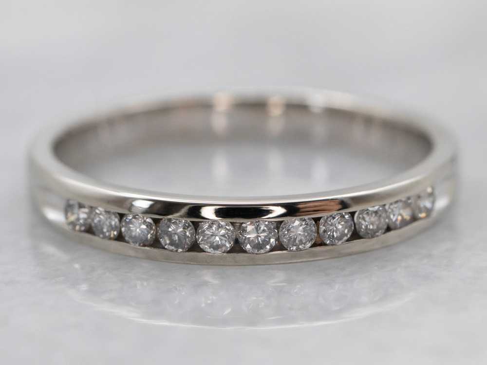 Sleek Diamond White Gold Band - image 1