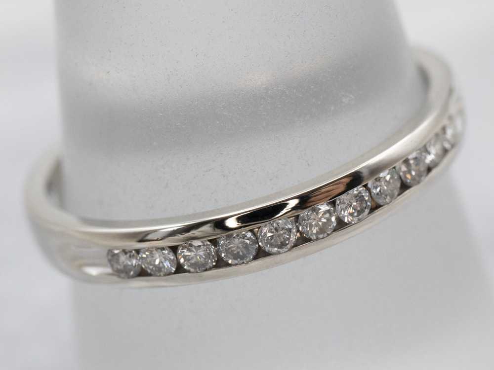 Sleek Diamond White Gold Band - image 3