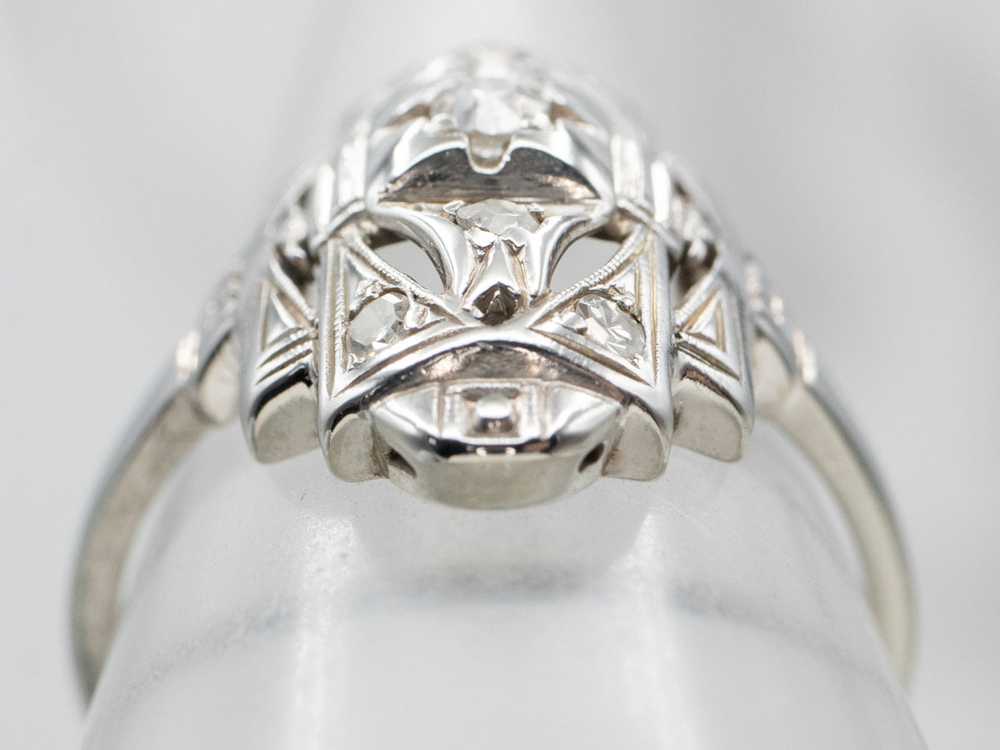 Early Retro Era Diamond Dinner Ring - image 4