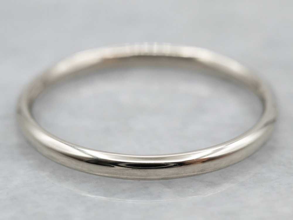 14K White Gold Plain Comfort Fit Band - image 1