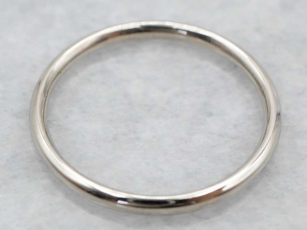 14K White Gold Plain Comfort Fit Band - image 2