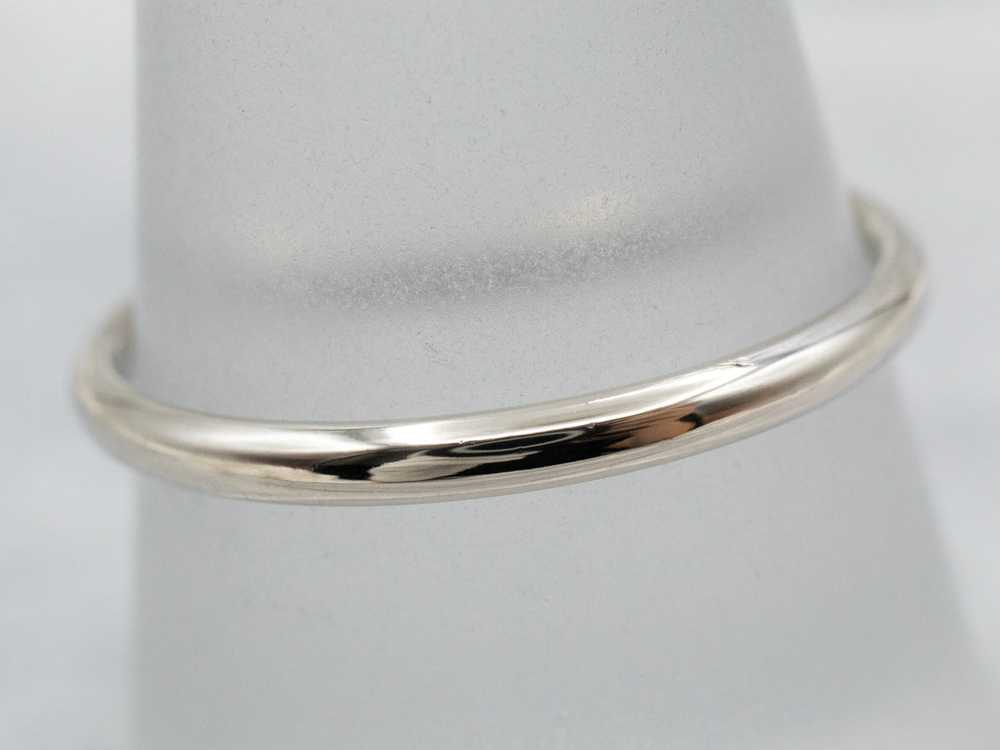 14K White Gold Plain Comfort Fit Band - image 3