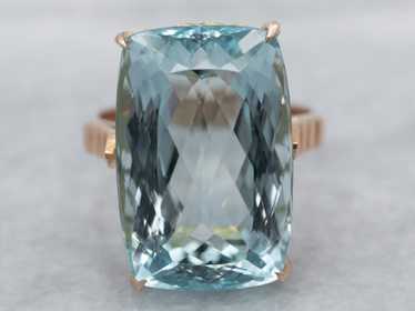 Vintage Aquamarine Cocktail Ring - image 1