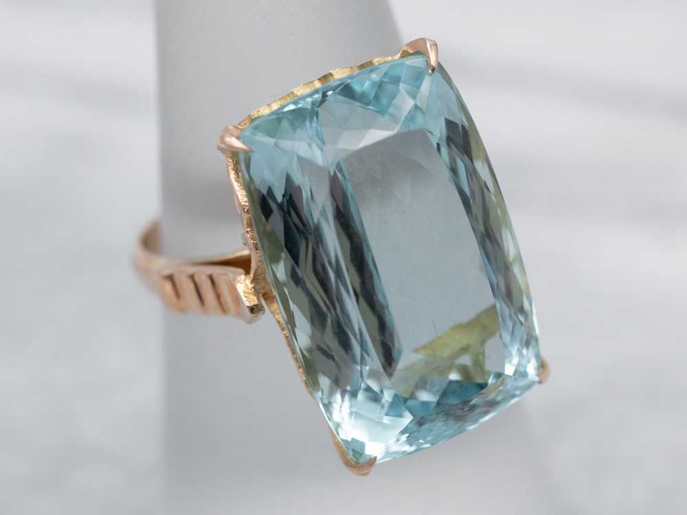 Vintage Aquamarine Cocktail Ring - image 3