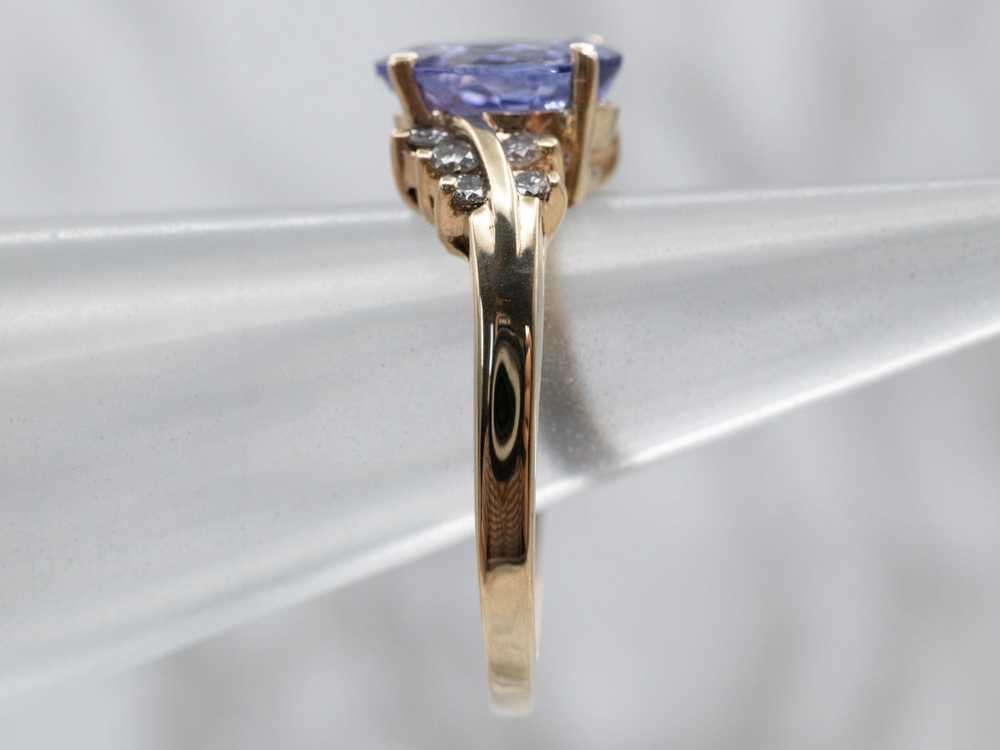 14K Yellow Gold Tanzanite Oval and Diamond Accent… - image 9