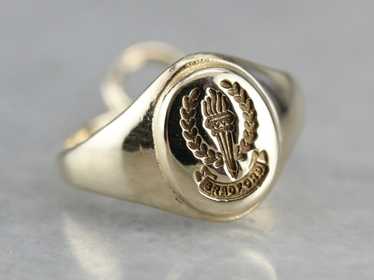 Vintage Gold Signet Ring Charm - image 1