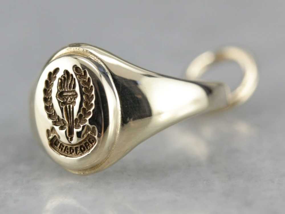 Vintage Gold Signet Ring Charm - image 2