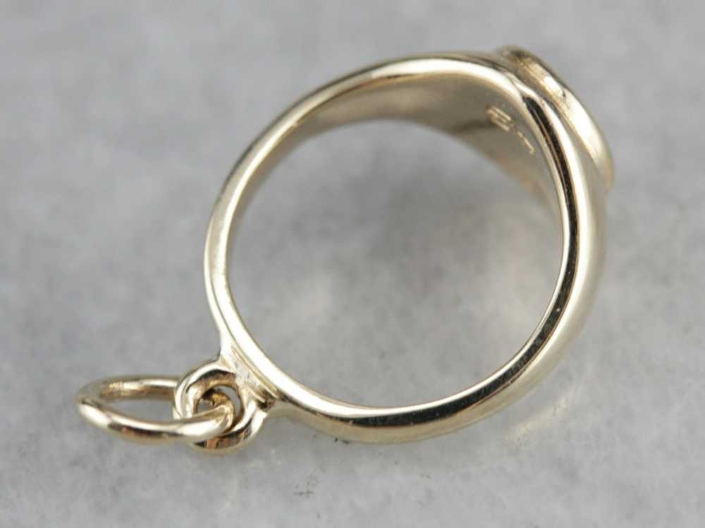 Vintage Gold Signet Ring Charm - image 3