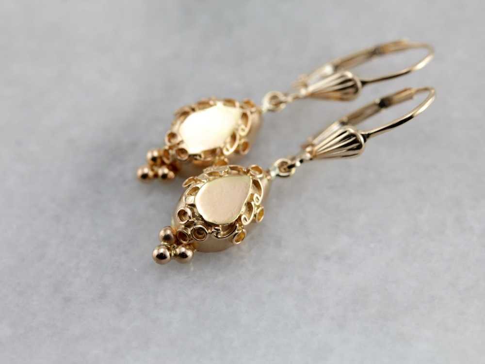 Vintage Etruscan Revival Decorative Drop Earrings - image 2