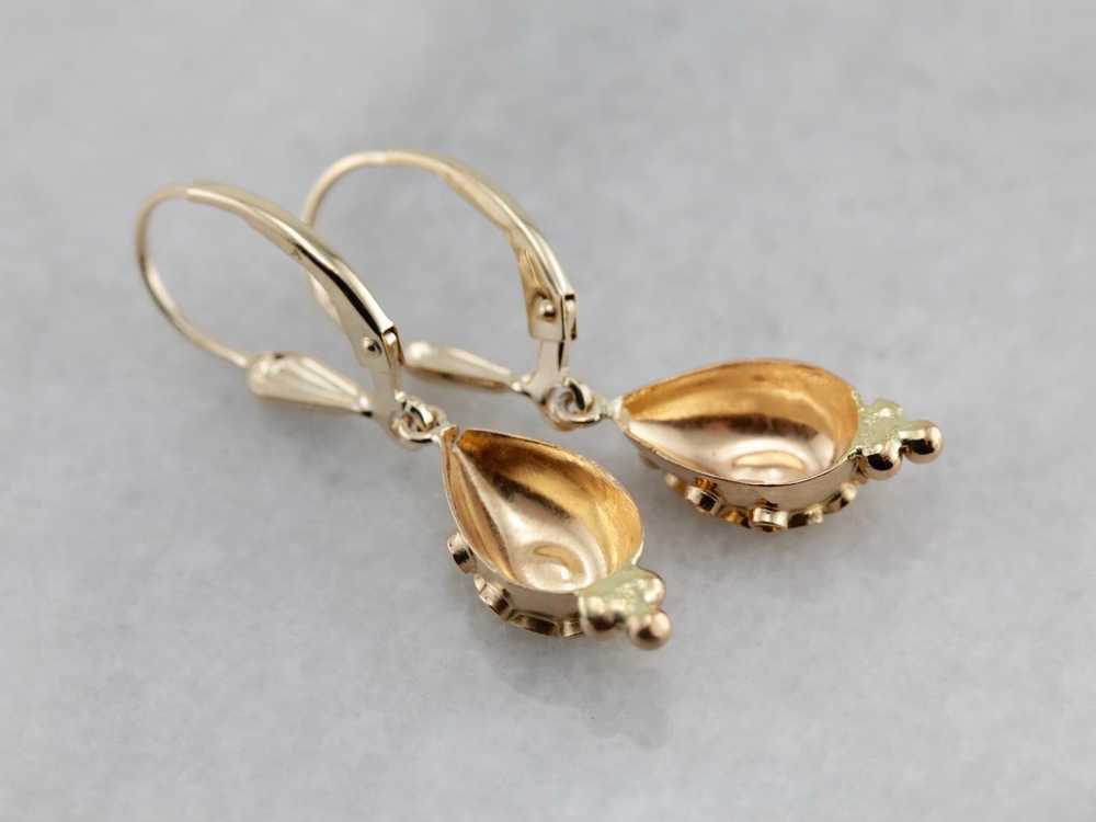 Vintage Etruscan Revival Decorative Drop Earrings - image 3