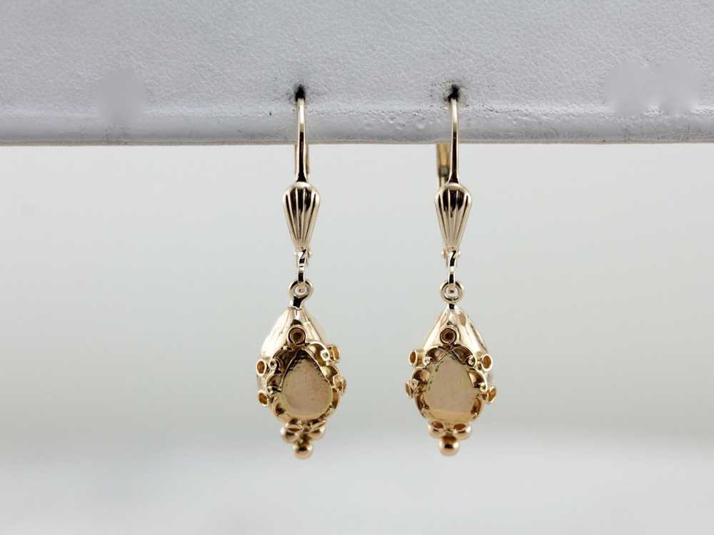 Vintage Etruscan Revival Decorative Drop Earrings - image 4