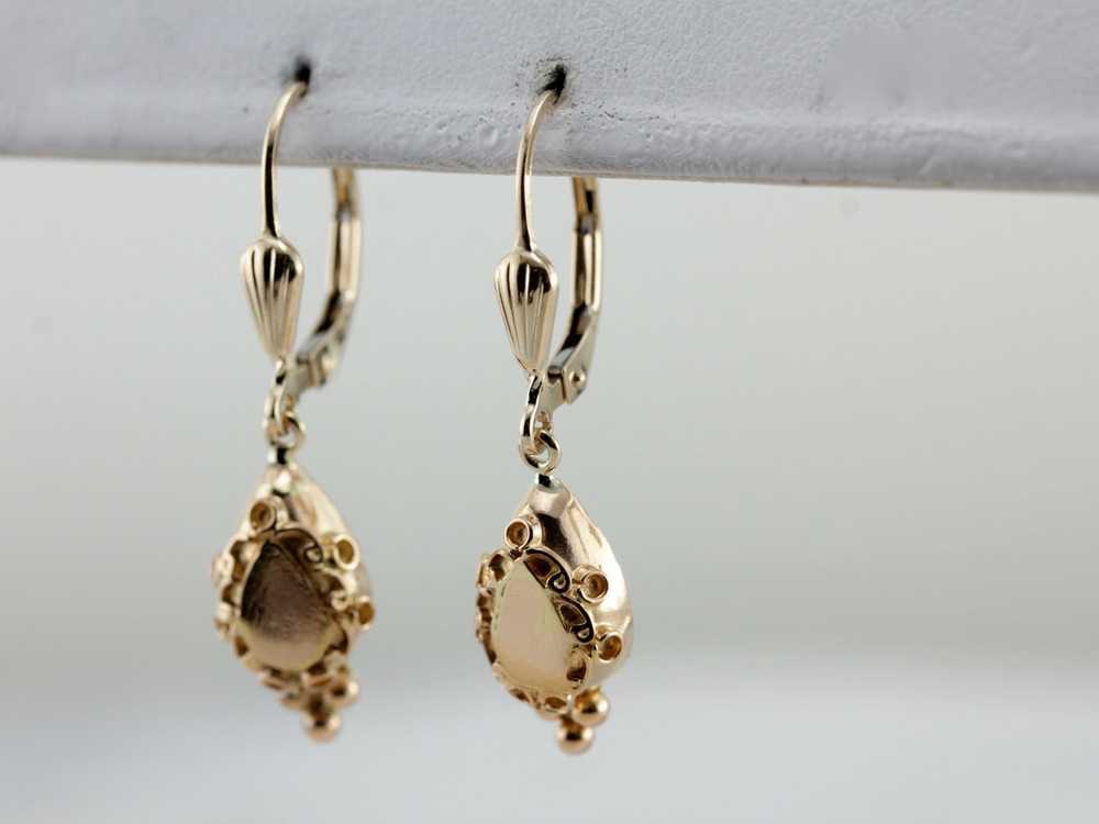 Vintage Etruscan Revival Decorative Drop Earrings - image 5