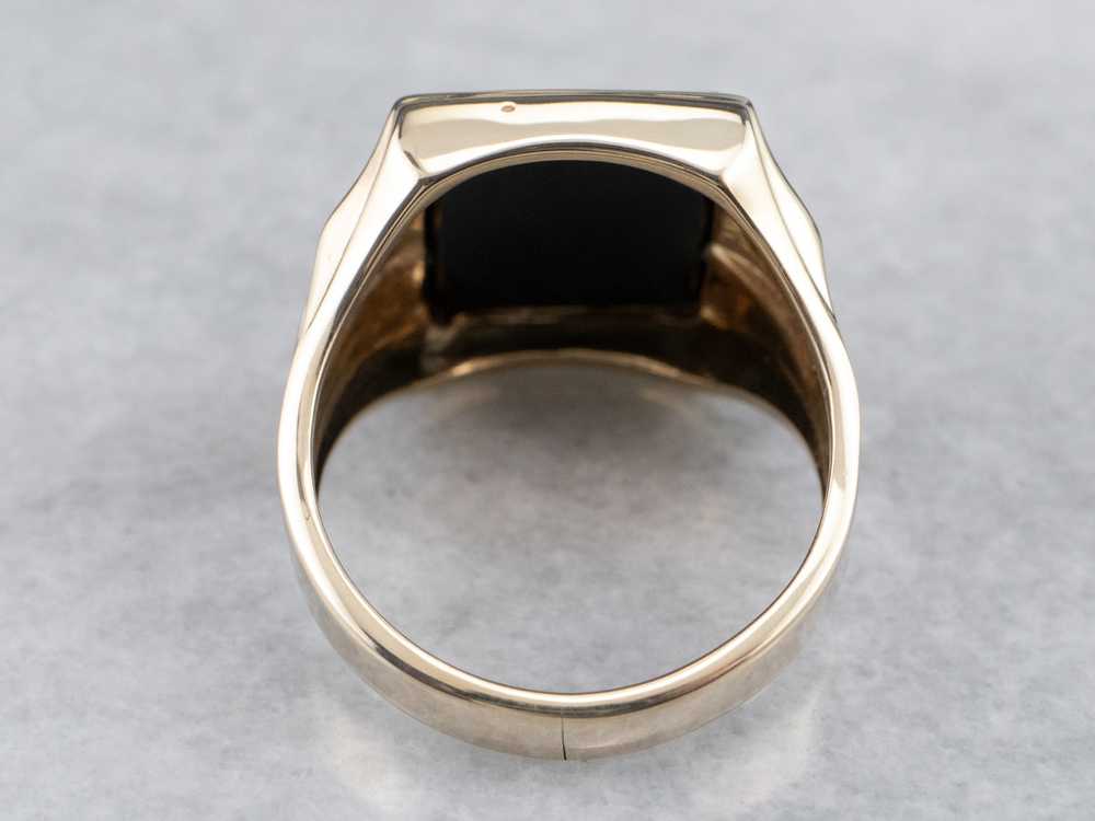 Classic Men's Black Onyx Statement Ring - image 5