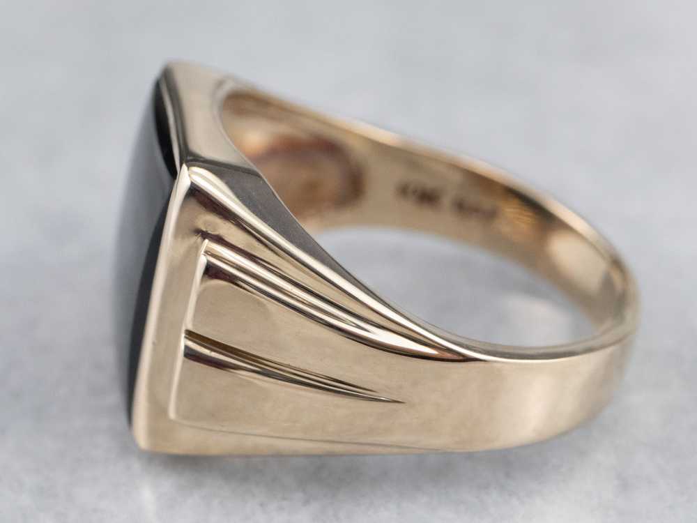 Classic Vintage Black Onyx Statement Ring - image 4