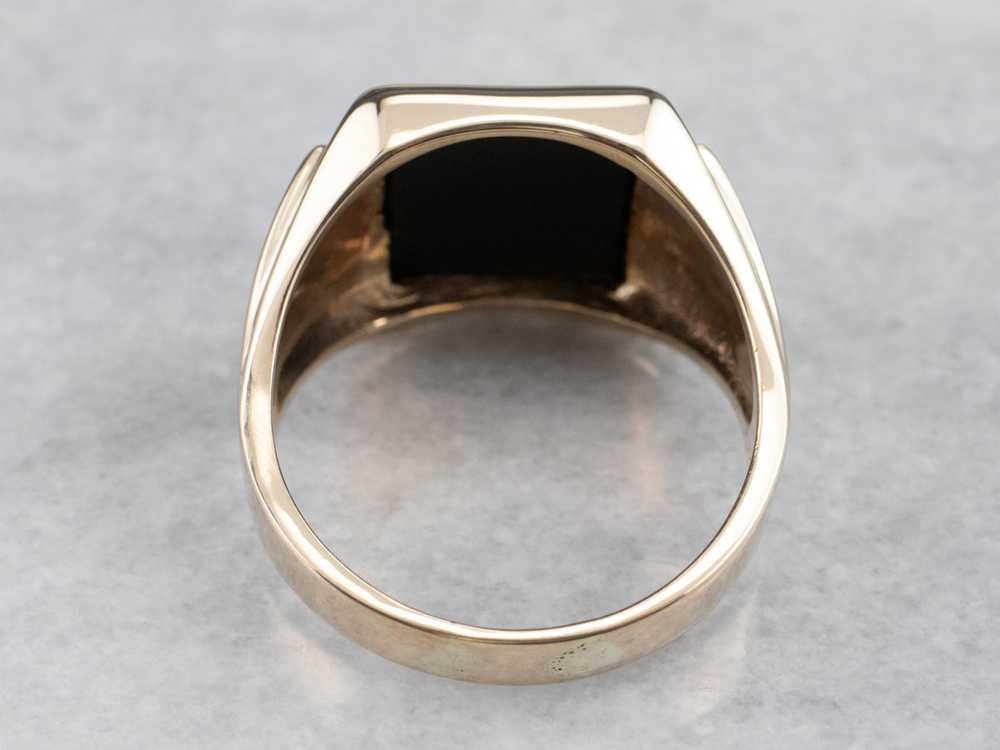 Classic Vintage Black Onyx Statement Ring - image 5