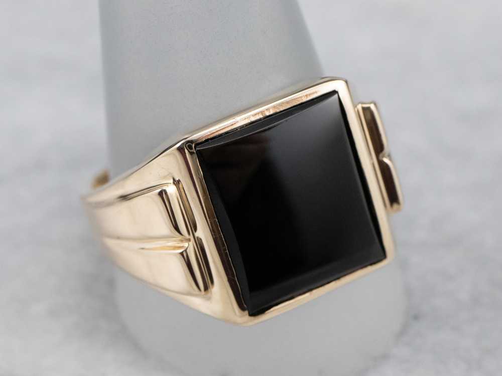 Classic Vintage Black Onyx Statement Ring - image 7