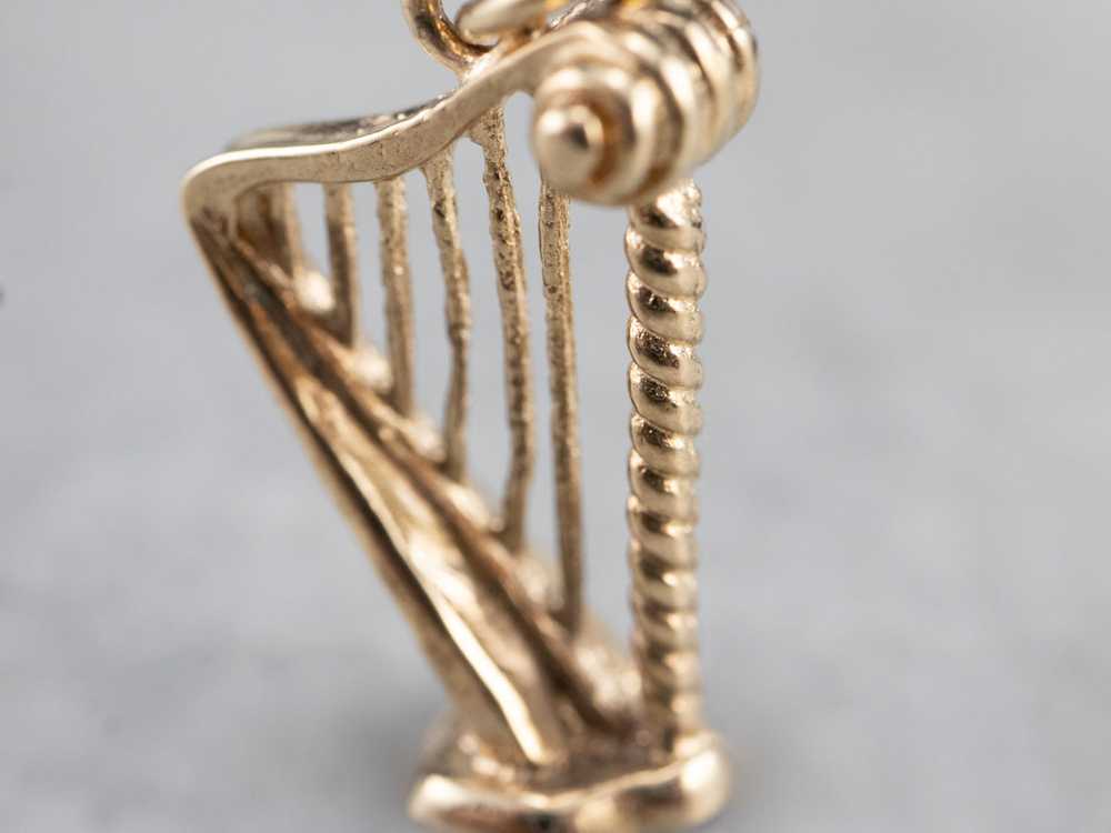 10K Gold Music Harp Charm - image 7