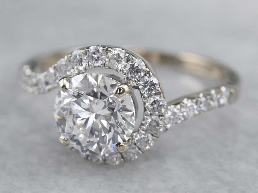 Modern GIA Round Brilliant Diamond Bypass Engagem… - image 3